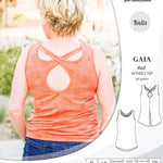 Pdf sewing pattern Gaia knit racerback keyhole tank top by Sinclair Patterns