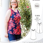 Pdf sewing pattern Gaia knit racerback keyhole tank top by Sinclair Patterns