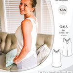 Pdf sewing pattern Gaia knit racerback keyhole tank top by Sinclair Patterns