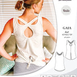 Pdf sewing pattern Gaia knit racerback keyhole tank top by Sinclair Patterns