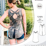 Pdf sewing pattern Gaia knit racerback keyhole tank top by Sinclair Patterns