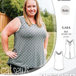 Pdf sewing pattern Gaia knit racerback keyhole tank top by Sinclair Patterns