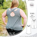 Pdf sewing pattern Gaia knit racerback keyhole tank top by Sinclair Patterns