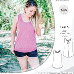 Pdf sewing pattern Gaia knit racerback keyhole tank top by Sinclair Patterns