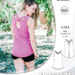 Pdf sewing pattern Gaia knit racerback keyhole tank top by Sinclair Patterns