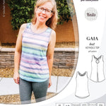 Pdf sewing pattern Gaia knit racerback keyhole tank top by Sinclair Patterns