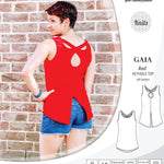 Pdf sewing pattern Gaia knit racerback keyhole tank top by Sinclair Patterns