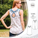 Pdf sewing pattern Gaia knit racerback keyhole tank top by Sinclair Patterns