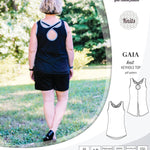 Pdf sewing pattern Gaia knit racerback keyhole tank top by Sinclair Patterns