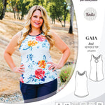 Pdf sewing pattern Gaia knit racerback keyhole tank top by Sinclair Patterns