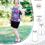 Pdf sewing pattern Gaia knit racerback keyhole tank top by Sinclair Patterns