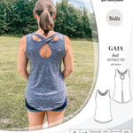 Pdf sewing pattern Gaia knit racerback keyhole tank top by Sinclair Patterns