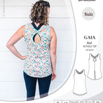 Pdf sewing pattern Gaia knit racerback keyhole tank top by Sinclair Patterns