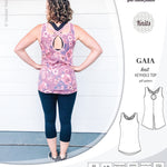 Pdf sewing pattern Gaia knit racerback keyhole tank top by Sinclair Patterns