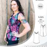 Pdf sewing pattern Gaia knit racerback keyhole tank top by Sinclair Patterns