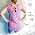 Pdf sewing pattern Gaia knit racerback keyhole tank top by Sinclair Patterns