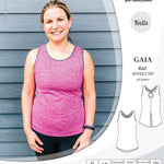 Pdf sewing pattern Gaia knit racerback keyhole tank top by Sinclair Patterns