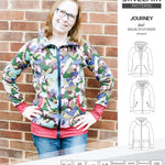 Sinclair Patterns S1080 Journey zip up zippered knit raglan hoodie for women with kangaroo, zippered or cargo pockets pdf sewing pattern