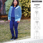 Sinclair Patterns S1080 Journey zip up zippered knit raglan hoodie for women with kangaroo, zippered or cargo pockets pdf sewing pattern