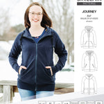 Sinclair Patterns S1080 Journey zip up zippered knit raglan hoodie for women with kangaroo, zippered or cargo pockets pdf sewing pattern