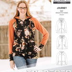 Sinclair Patterns S1080 Journey zip up zippered knit raglan hoodie for women with kangaroo, zippered or cargo pockets pdf sewing pattern