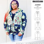 Sinclair Patterns S1080 Journey zip up zippered knit raglan hoodie for women with kangaroo, zippered or cargo pockets pdf sewing pattern