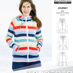 Sinclair Patterns S1080 Journey zip up zippered knit raglan hoodie for women with kangaroo, zippered or cargo pockets pdf sewing pattern