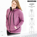 Sinclair Patterns S1080 Journey zip up zippered knit raglan hoodie for women with kangaroo, zippered or cargo pockets pdf sewing pattern