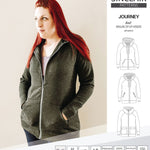 Sinclair Patterns S1080 Journey zip up zippered knit raglan hoodie for women with kangaroo, zippered or cargo pockets pdf sewing pattern