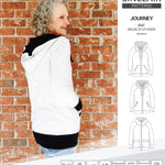 Sinclair Patterns S1080 Journey zip up zippered knit raglan hoodie for women with kangaroo, zippered or cargo pockets pdf sewing pattern