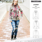 Sinclair Patterns S1080 Journey zip up zippered knit raglan hoodie for women with kangaroo, zippered or cargo pockets pdf sewing pattern