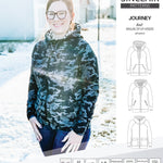 Sinclair Patterns S1080 Journey zip up zippered knit raglan hoodie for women with kangaroo, zippered or cargo pockets pdf sewing pattern