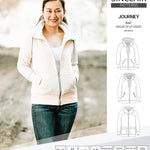 Sinclair Patterns S1080 Journey zip up zippered knit raglan hoodie for women with kangaroo, zippered or cargo pockets pdf sewing pattern