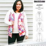 Sinclair Patterns S1080 Journey zip up zippered knit raglan hoodie for women with kangaroo, zippered or cargo pockets pdf sewing pattern