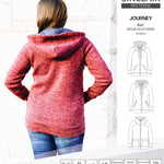 Sinclair Patterns S1080 Journey zip up zippered knit raglan hoodie for women with kangaroo, zippered or cargo pockets pdf sewing pattern