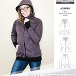 Sinclair Patterns S1080 Journey zip up zippered knit raglan hoodie for women with kangaroo, zippered or cargo pockets pdf sewing pattern