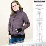 Sinclair Patterns S1080 Journey zip up zippered knit raglan hoodie for women with kangaroo, zippered or cargo pockets pdf sewing pattern