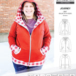 Sinclair Patterns S1080 Journey zip up zippered knit raglan hoodie for women with kangaroo, zippered or cargo pockets pdf sewing pattern