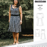 Sinclair Patterns S1086 Valley fit and flare skater dress for knit fabrics pdf sewing pattern