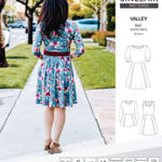 Sinclair Patterns S1086 Valley fit and flare skater dress for knit fabrics pdf sewing pattern