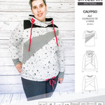 Pdf sewing pattern Hoodie top and t-shirt colorblocked and cowl for women