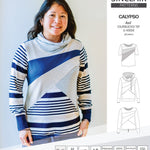 Pdf sewing pattern Hoodie top and t-shirt colorblocked and cowl for women