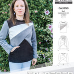Pdf sewing pattern Hoodie top and t-shirt colorblocked and cowl for women