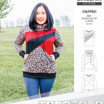 Pdf sewing pattern Hoodie top and t-shirt colorblocked and cowl for women