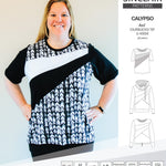 Pdf sewing pattern Hoodie top and t-shirt colorblocked and cowl for women