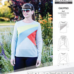 Pdf sewing pattern Hoodie top and t-shirt colorblocked and cowl for women