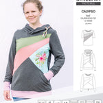 Pdf sewing pattern Hoodie top and t-shirt colorblocked and cowl for women