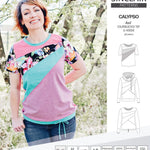 Pdf sewing pattern Hoodie top and t-shirt colorblocked and cowl for women