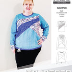 Pdf sewing pattern Hoodie top and t-shirt colorblocked and cowl for women