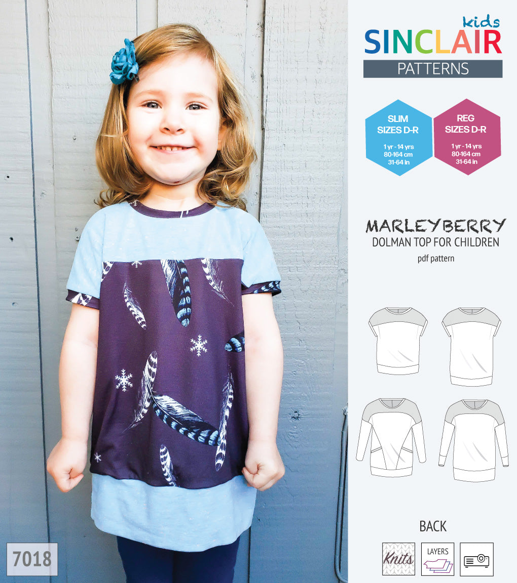 Marleyberry knit dolman top with pockets for children (PDF SEWING ...